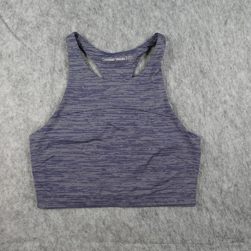 Outdoor Voices Top Women Small‎ Purple Heathered Space Dye Racerback Sports Bra